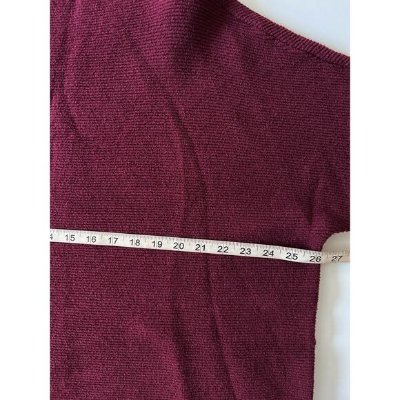 Free People Ottoman Slouchy Tunic Sweater Women XL Burgundy Red Ribbed Oversized - Picture 5 of 12